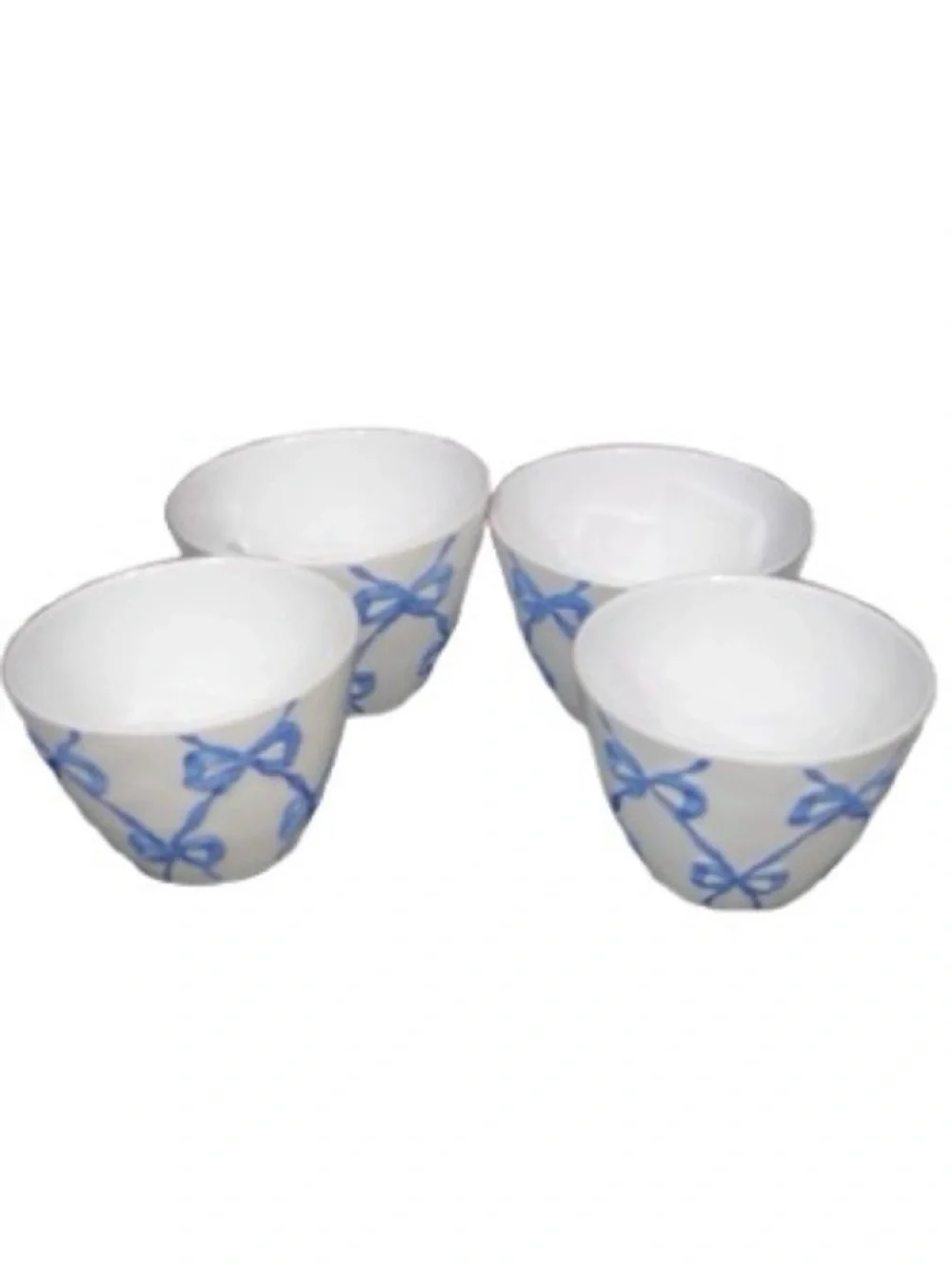 🆕-Shabby Chic- Blue Bow Coquette Melamine 5-Piece Bowl Set.